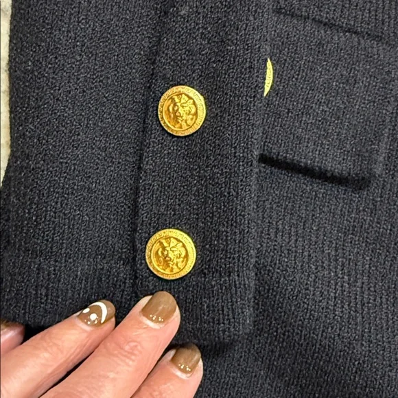Rich and Levy Vintage Women’s Knit  Blazer Black Size Medium - Picture 5 of 9
